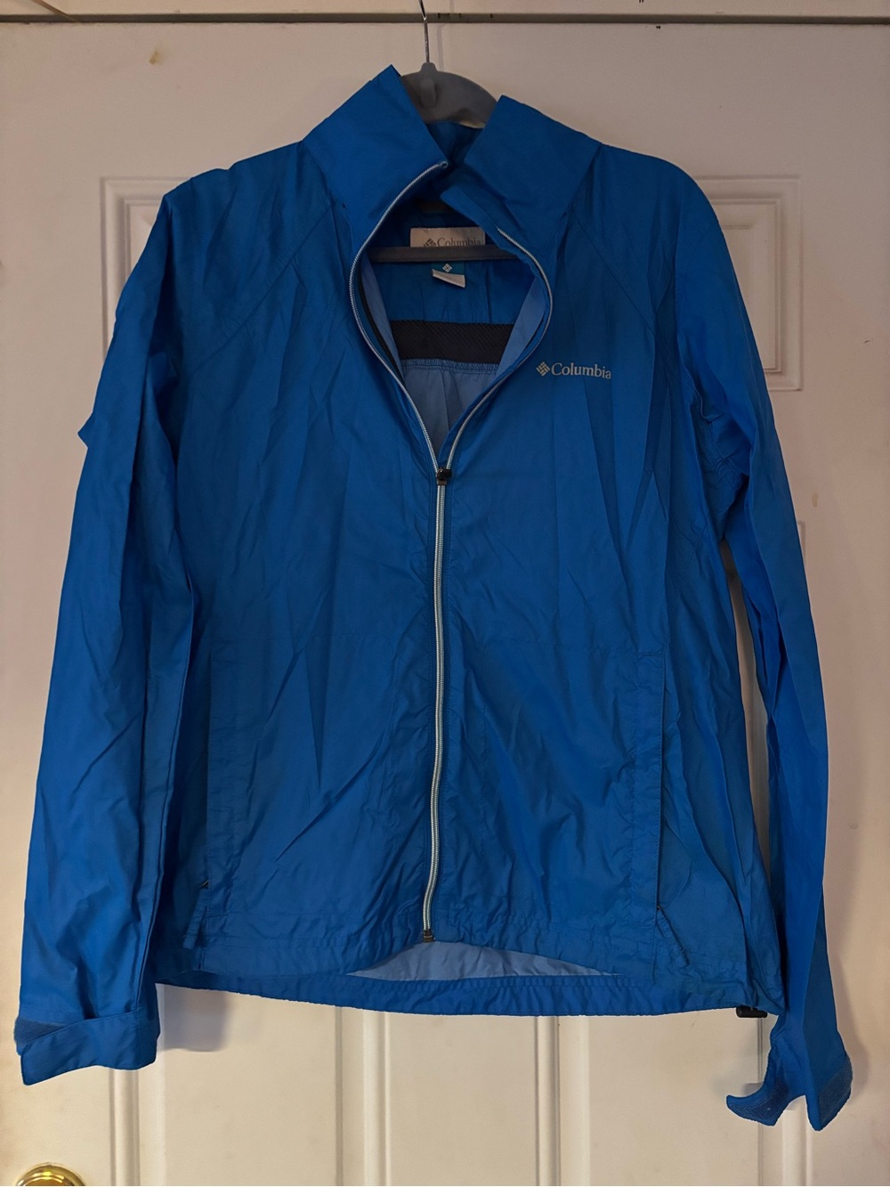 Columbia Men's Bright Blue Packable Rain Jacket